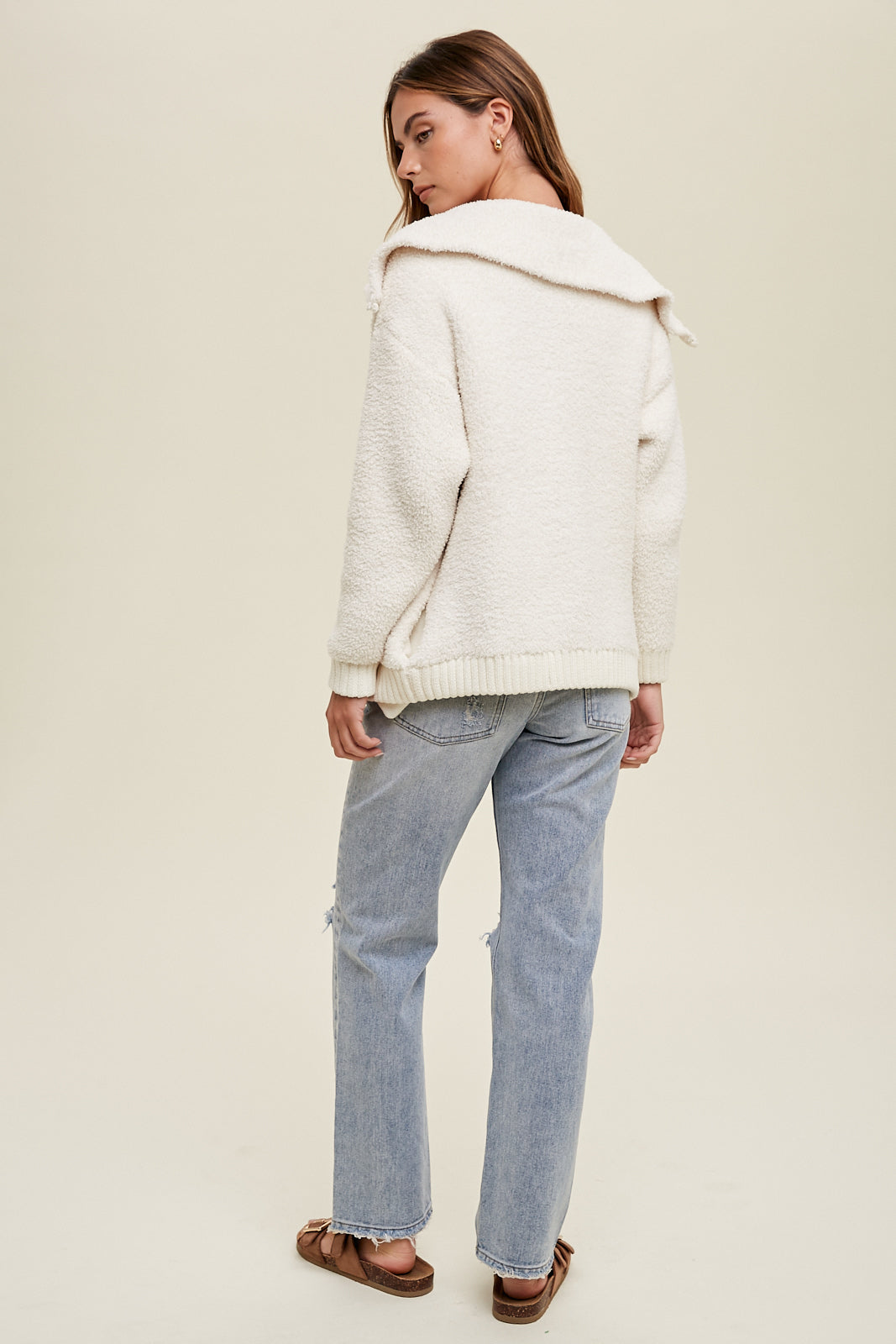 Sherpa Collar Sweater Jacket