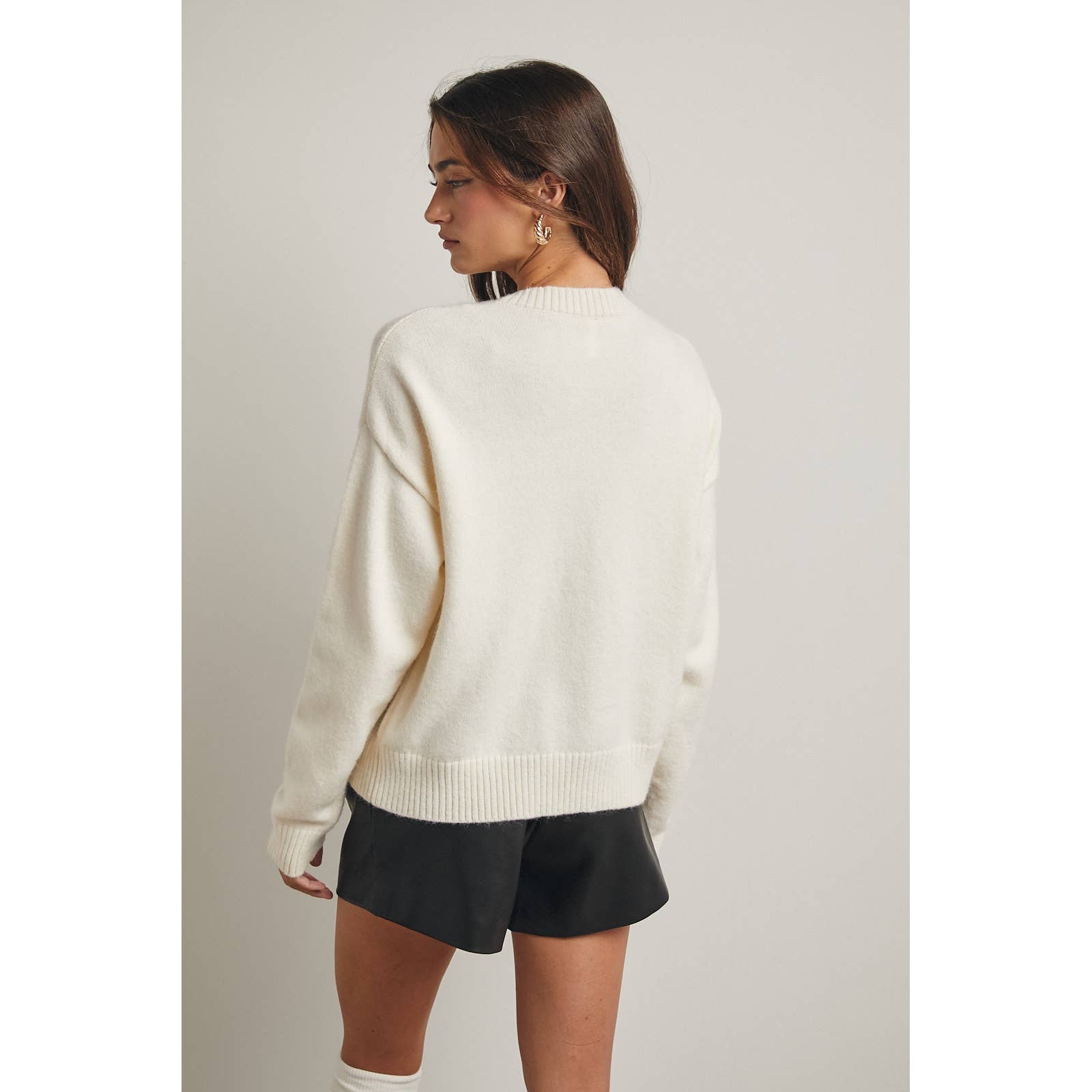 Cable Knit Bow Sweater