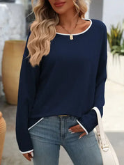Crew Neck Trim Sweater