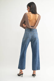 Just Black Denim Dark Barrel Jean Twist