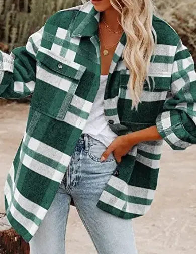 Classic Plaid Button Flannel Shacket