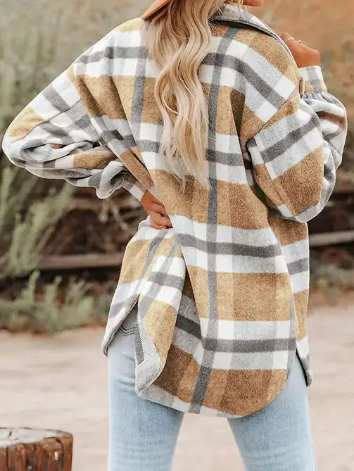 Classic Plaid Button Flannel Shacket