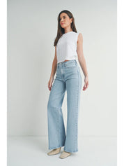 Just Black Denim Palazzo Jeans – Light Wash Wide-Leg Jeans