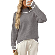 Colorblock Mock Neck Pullover Sweater