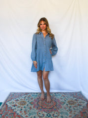 Gauze Button Up Mini Dress