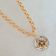 Bold Antique Bee Chain Necklace