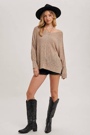 Reverse Seam Loose Fit Sweater