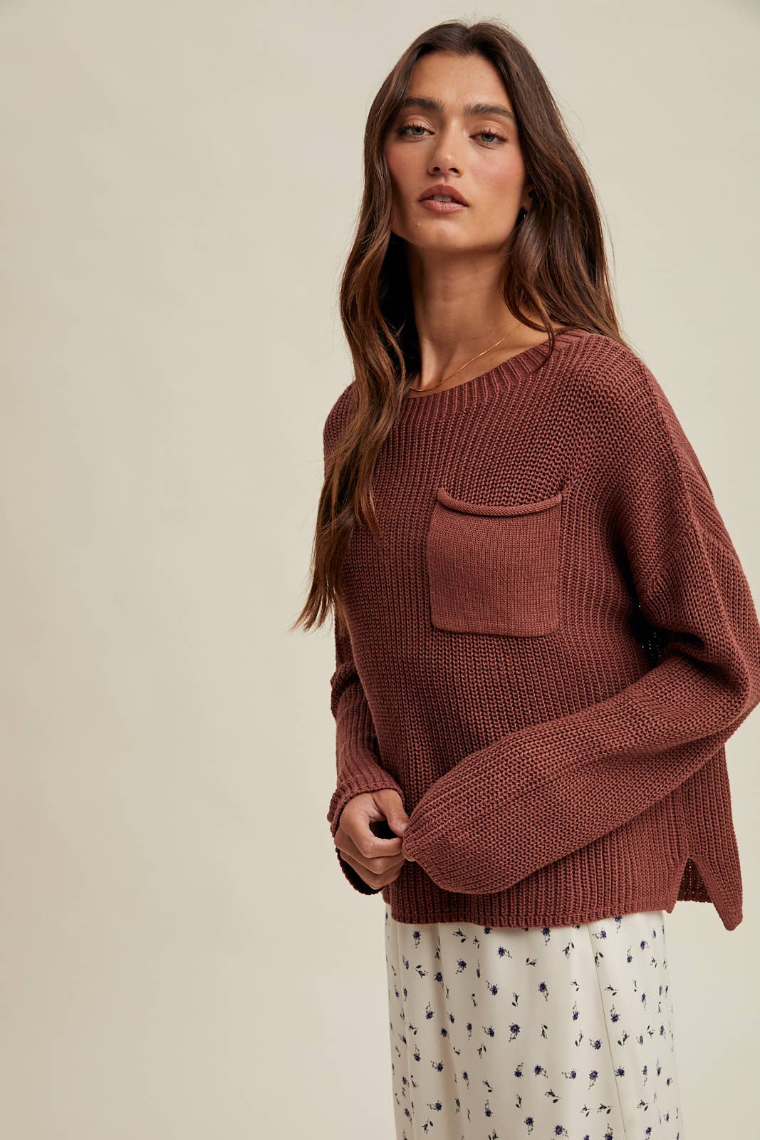 Drop Shoulder Solid Sweater