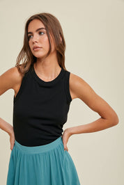 Ribbed Knit Basic Tank Top WL18-1044