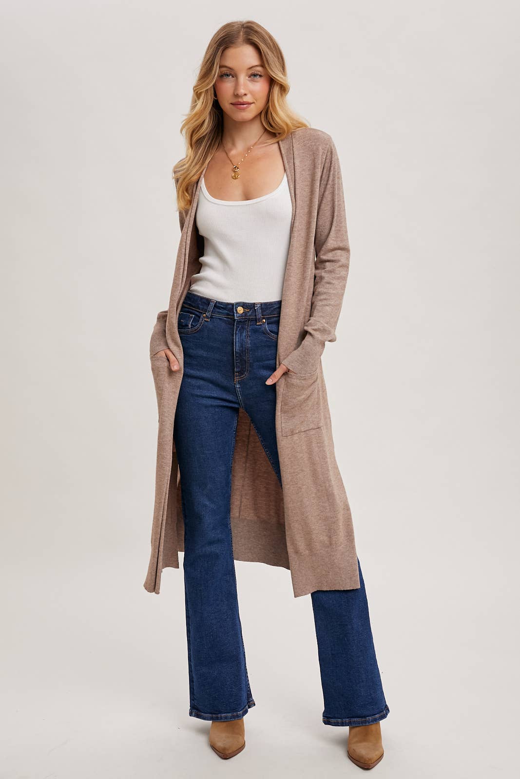 Longline Open Front Cardigan