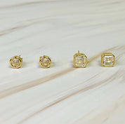 Bella Bezel Stud 2 Pack Earrings