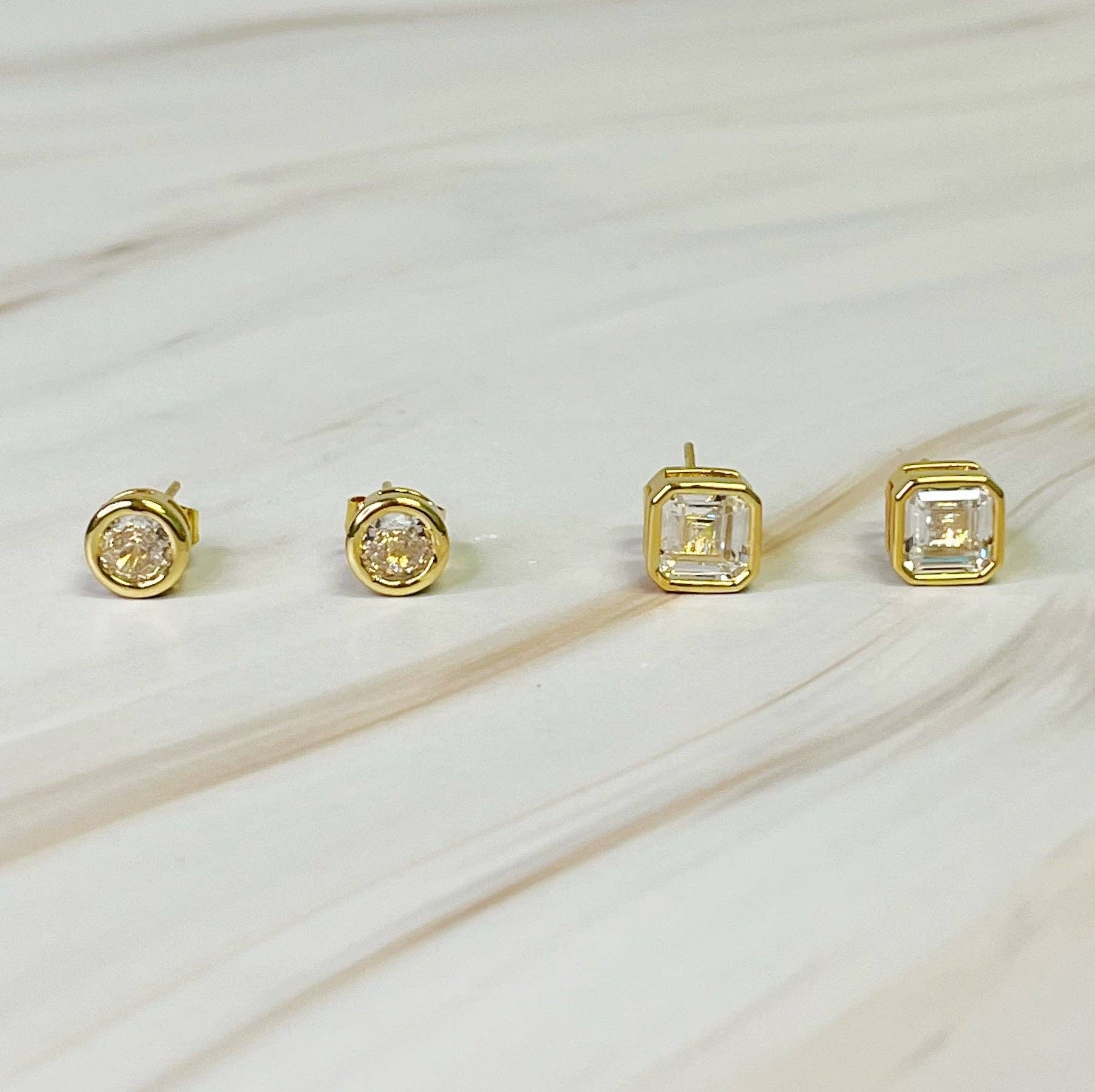 Bella Bezel Stud 2 Pack Earrings