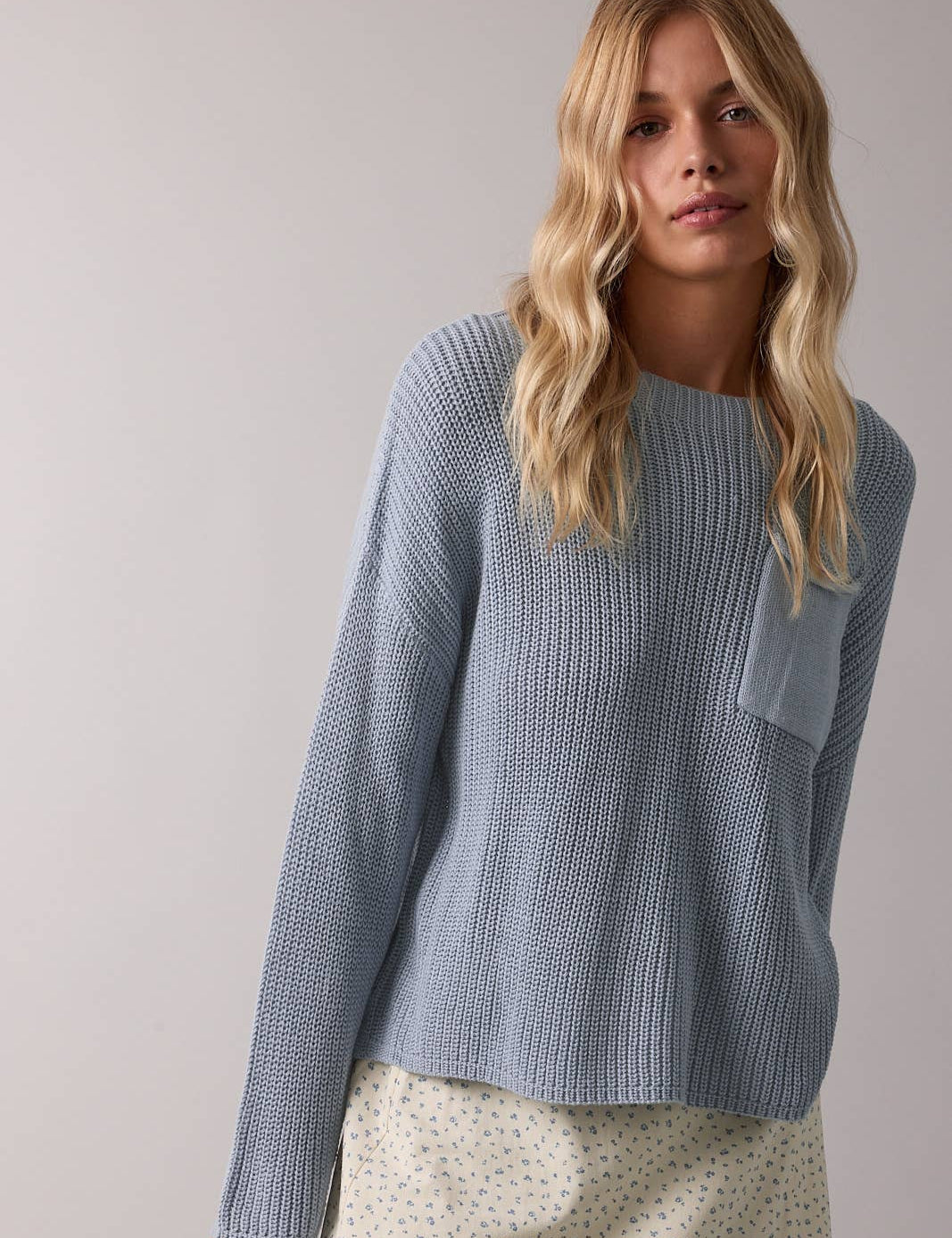 Drop Shoulder Solid Sweater