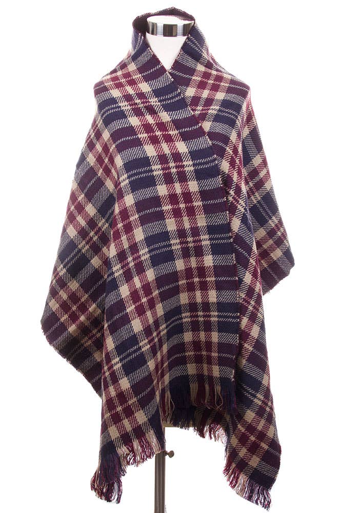 Reversible Check Pattern Winter Scarf
