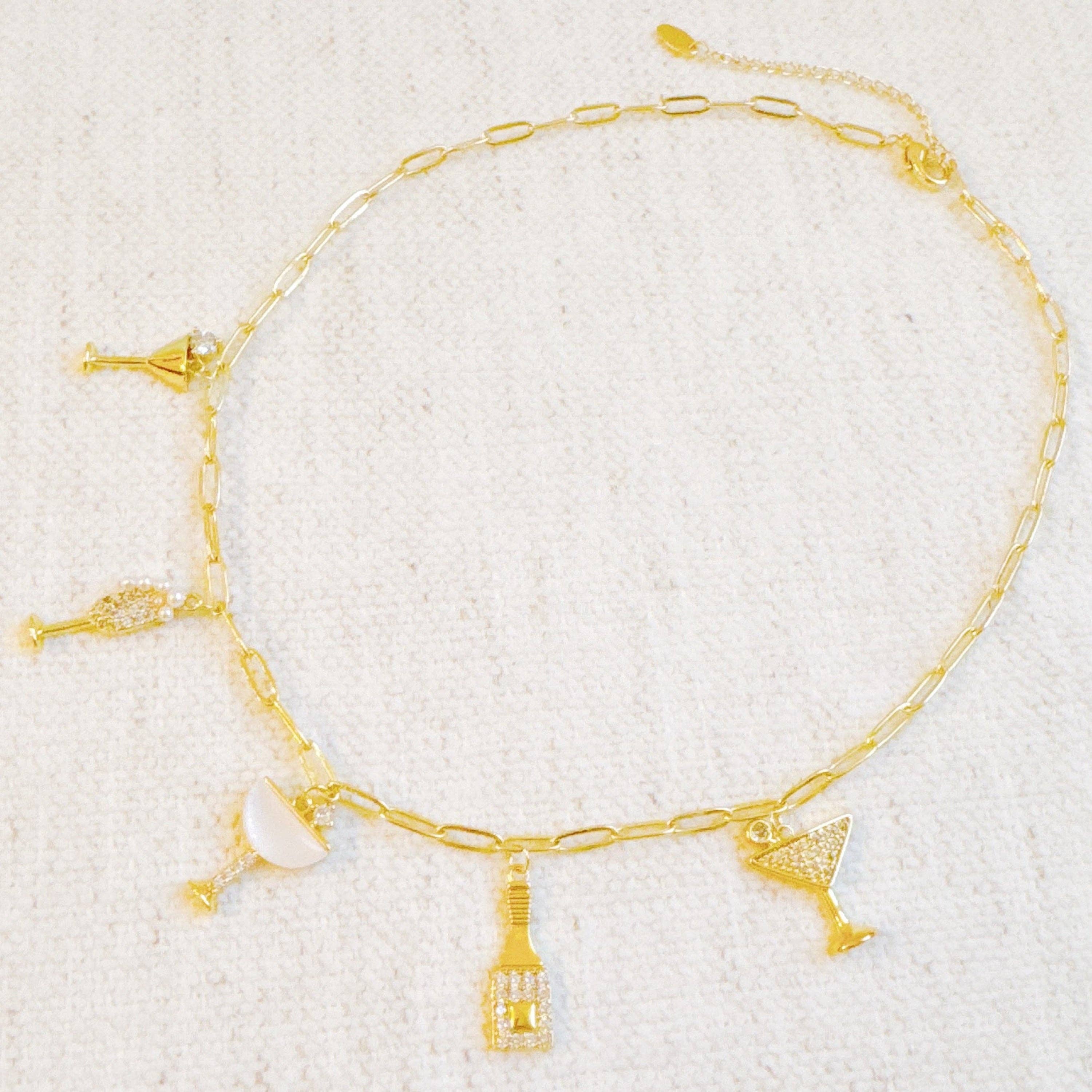 Cheers To Happiness Multi Charm Necklace