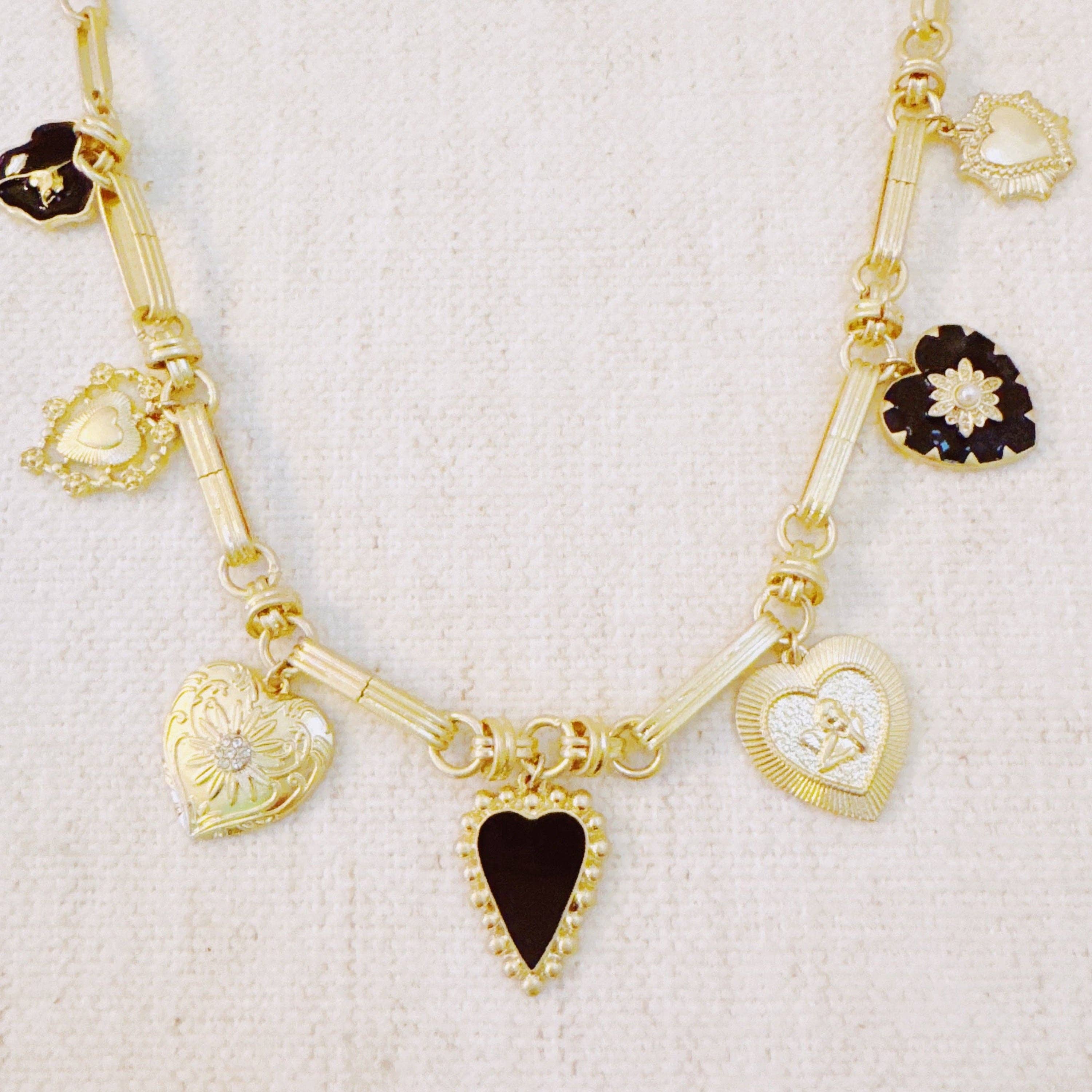 Mixed Heart Charm Necklace