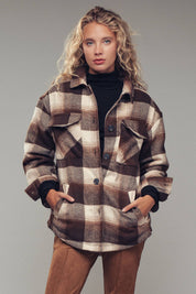 Oversized Sherpa Lined Plaid Shacket