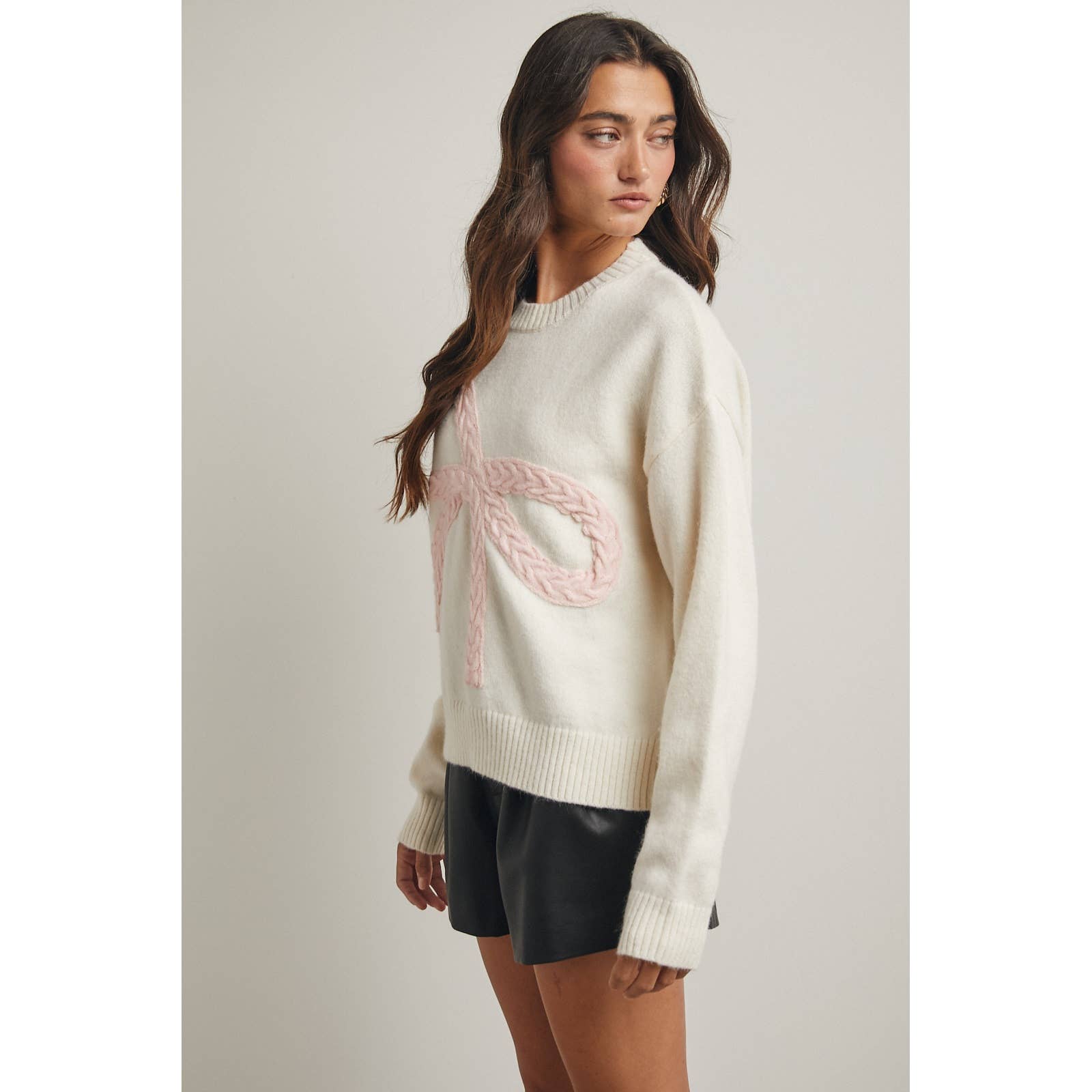 Cable Knit Bow Sweater