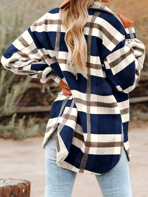 Classic Plaid Button Flannel Shacket