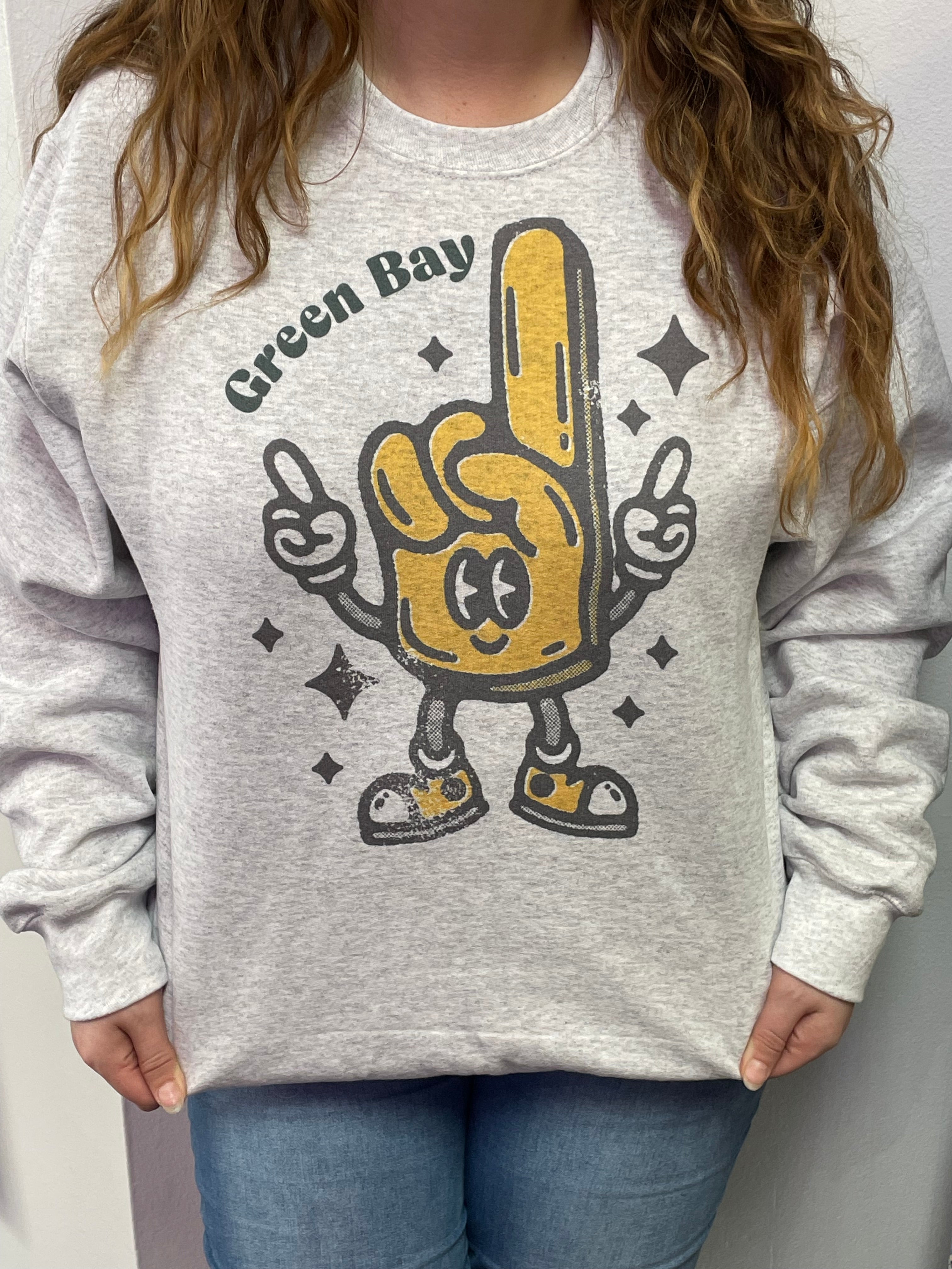 Foam Finger Graphic Sweatshirt