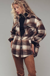 Oversized Sherpa Lined Plaid Shacket