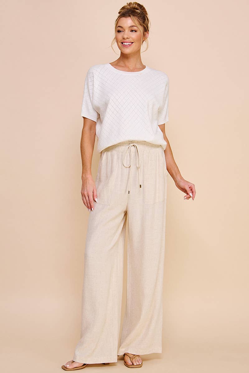 Soft Linen Wide Leg Pants
