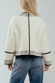 Boho Embroidered Quilted Western Cropped Jacket