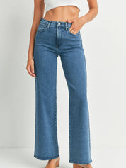 Just Black Denim Palazzo Jeans – Medium Wash Wide-Leg Jeans