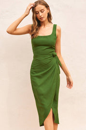 Heaven Sent Tulip Hem Midi Wrap Dress