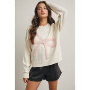 Cable Knit Bow Sweater