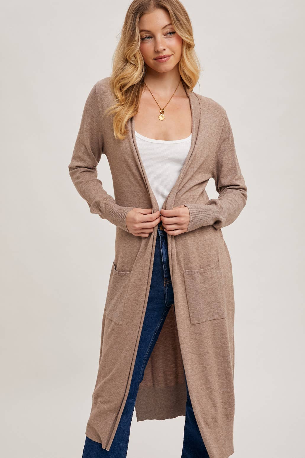 Longline Open Front Cardigan