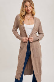 Longline Open Front Cardigan