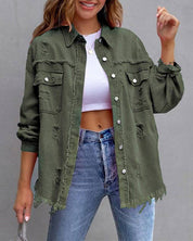 Distressed Loose Denim Jacket