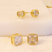 Bella Bezel Stud 2 Pack Earrings