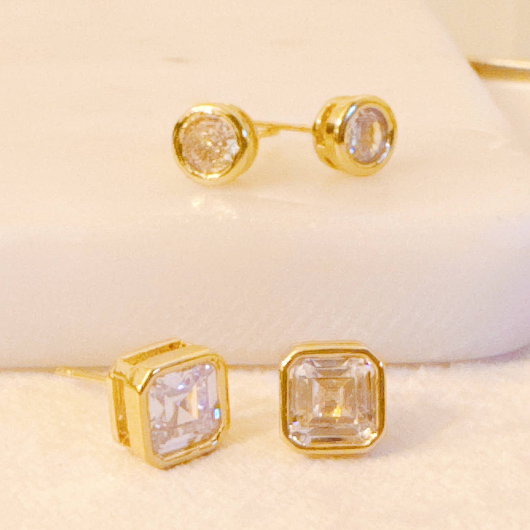 Bella Bezel Stud 2 Pack Earrings