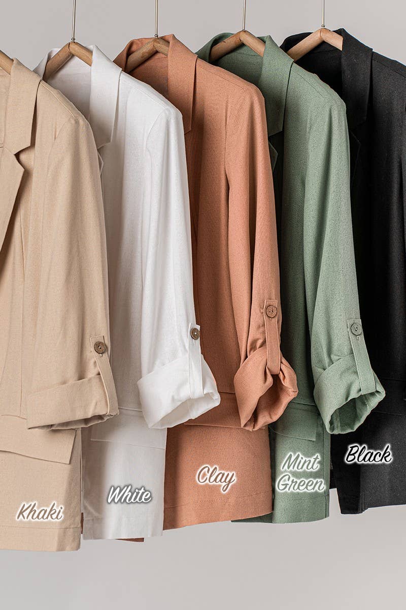 Oversized Tab Sleeve Blazer