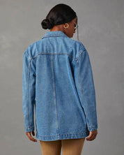 Washed Blue Denim Blazer