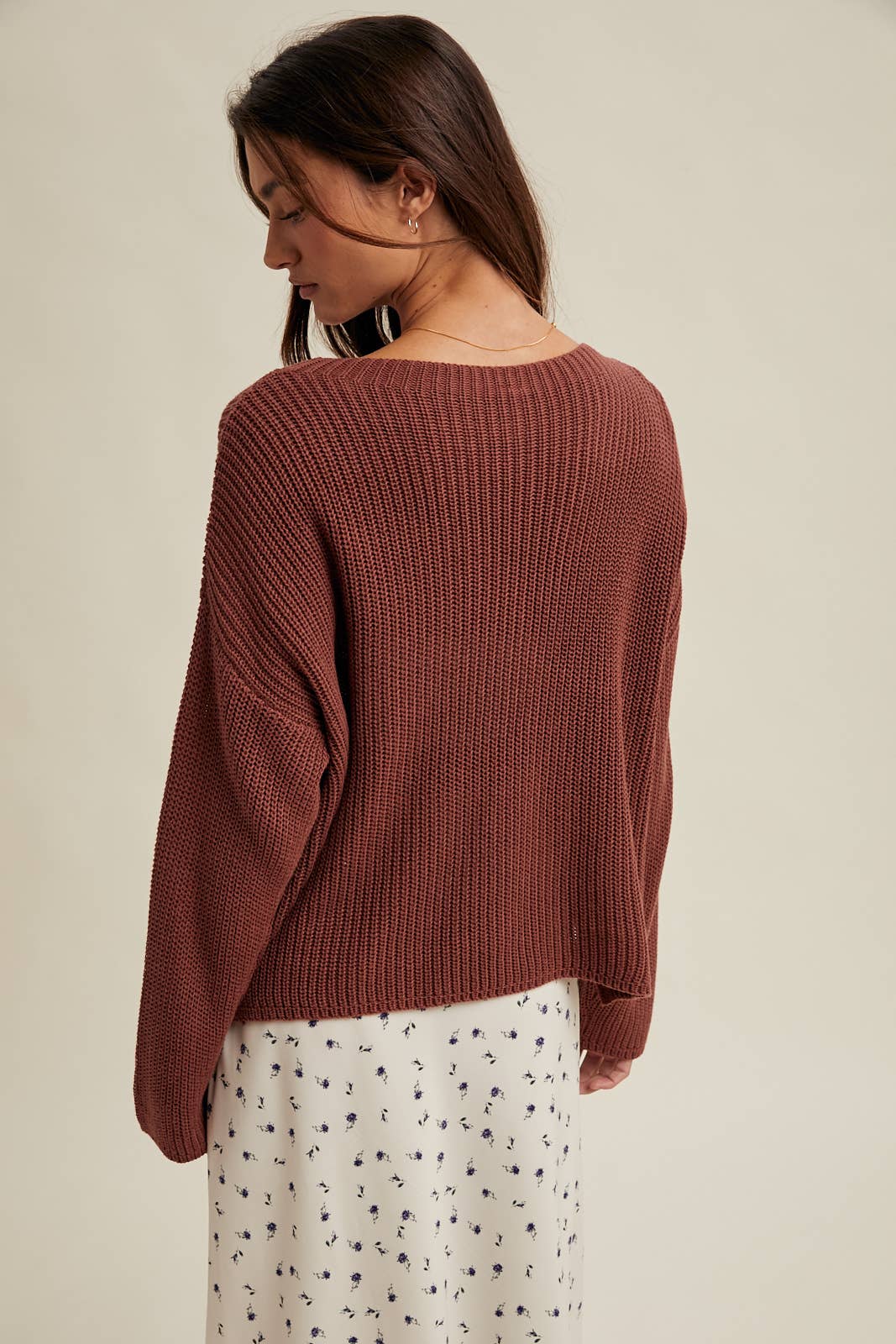 Drop Shoulder Solid Sweater