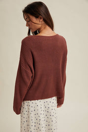 Drop Shoulder Solid Sweater