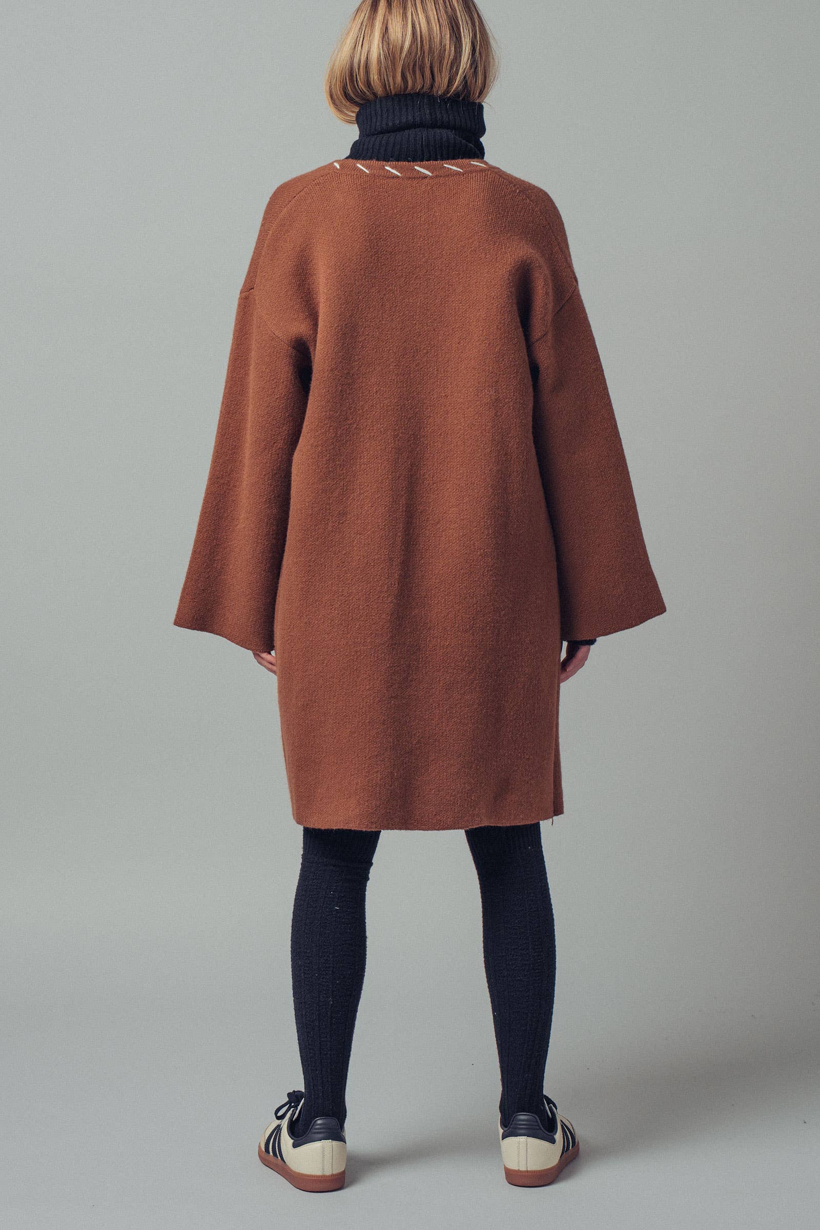 Western Contrast Stitch Boho Coat