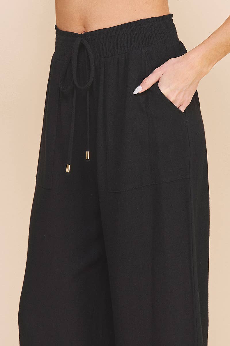 Soft Linen Wide Leg Pants