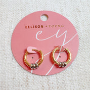 Ringed Up Two Toned Huggie Hoop Earrings