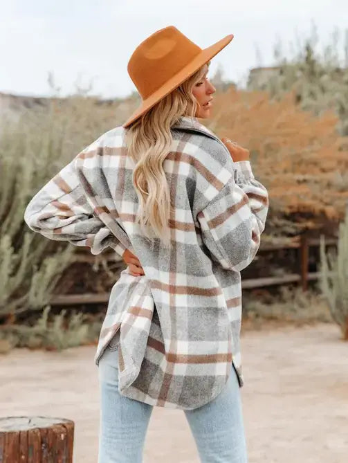 Classic Plaid Button Flannel Shacket