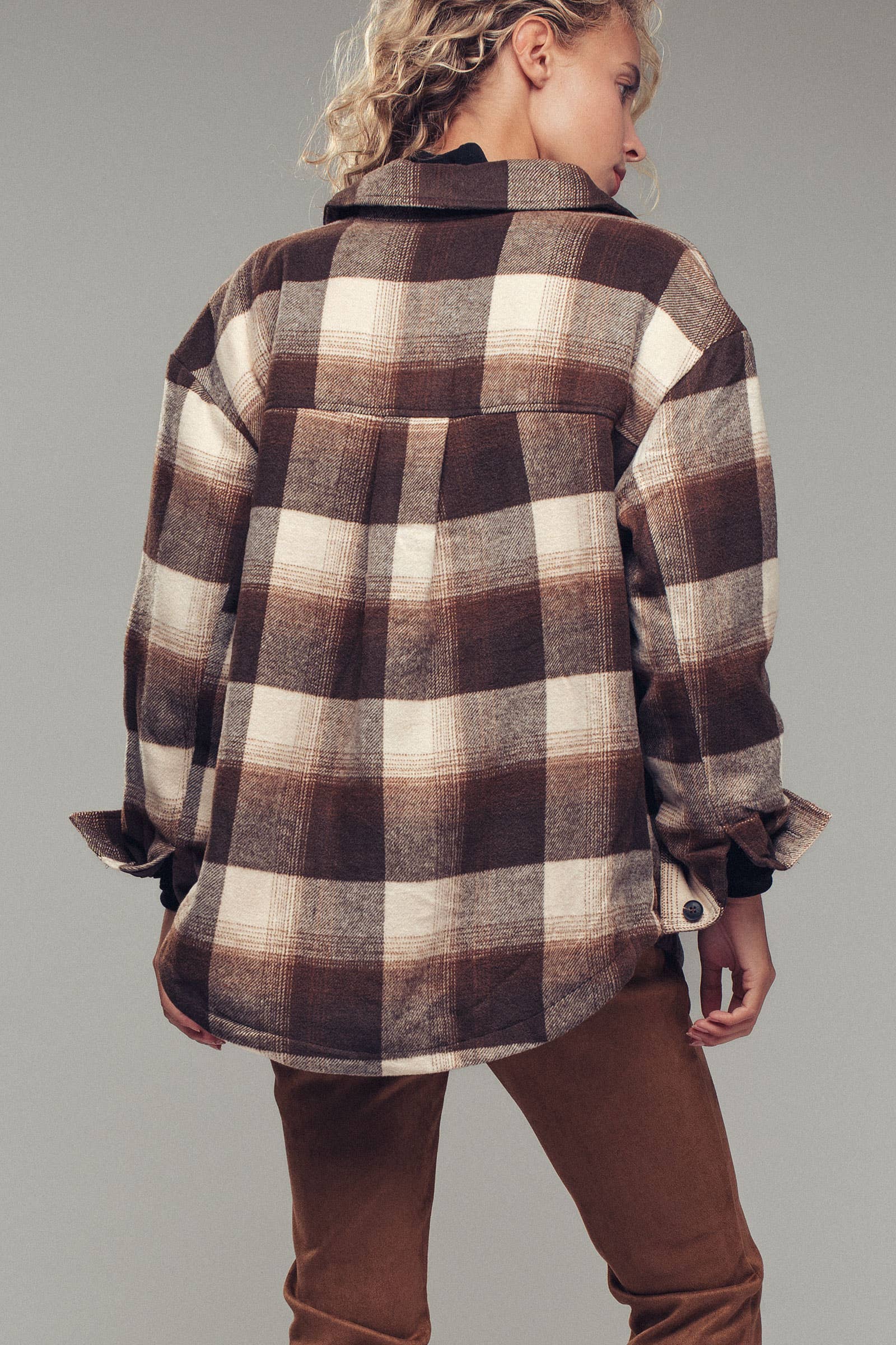 Oversized Sherpa Lined Plaid Shacket