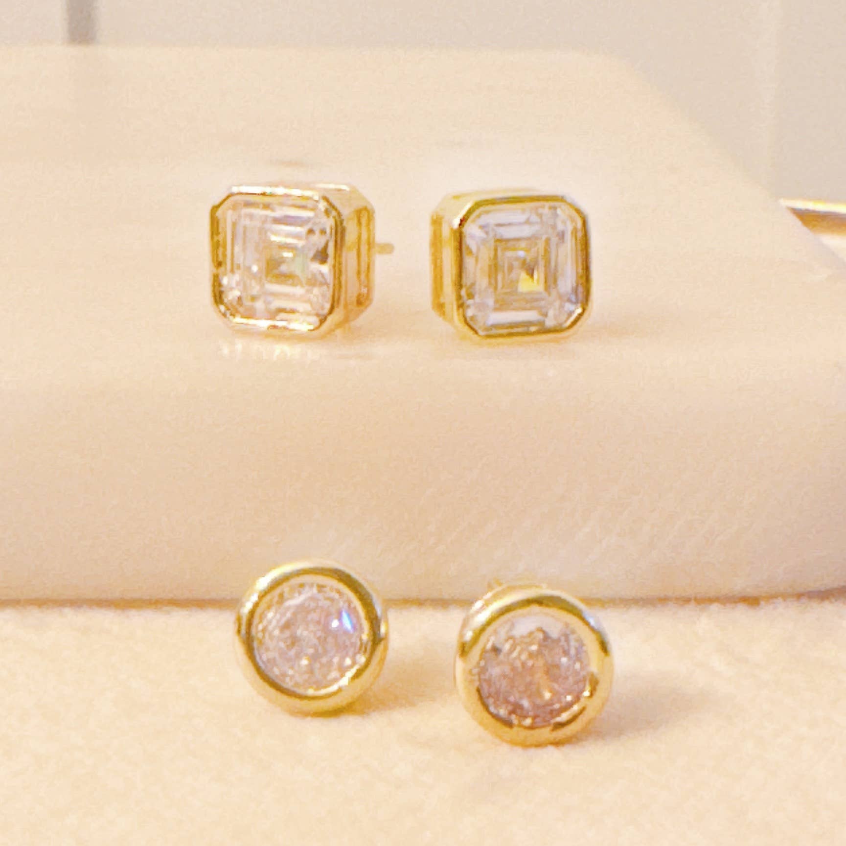 Bella Bezel Stud 2 Pack Earrings