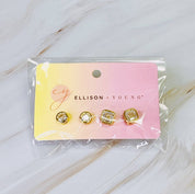 Bella Bezel Stud 2 Pack Earrings