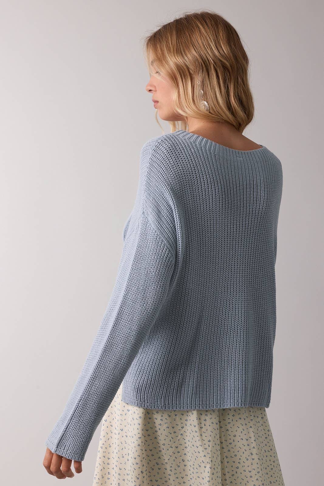 Drop Shoulder Solid Sweater