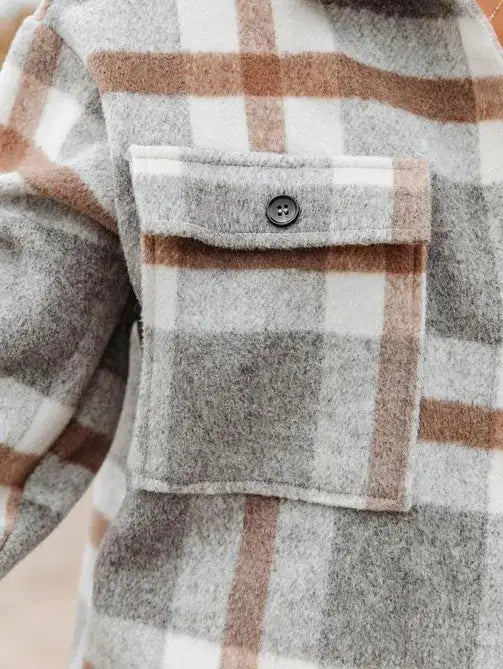Classic Plaid Button Flannel Shacket