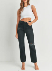 High Rise Long Straight Jean