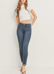 High Rise Top-Bottom Distressed Skinny